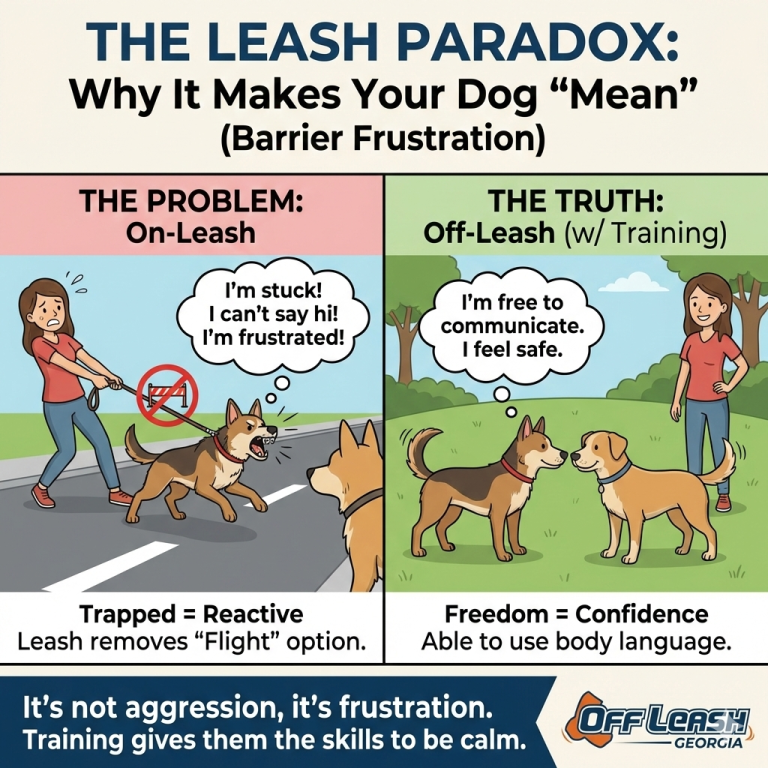 Barrier Frustration: Why the Leash Makes Your Dog “Mean”